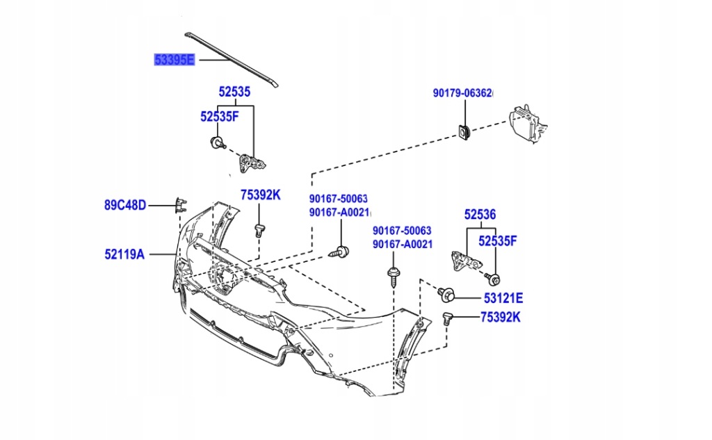 фото №1, 53395-0a060 прокладка na передний бампер corolla cross ameryka