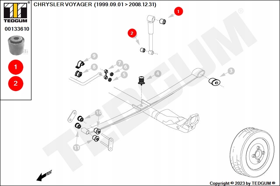 Втулка амортизатор chrysler t voyager ted-gum 133610 Зі Шроту