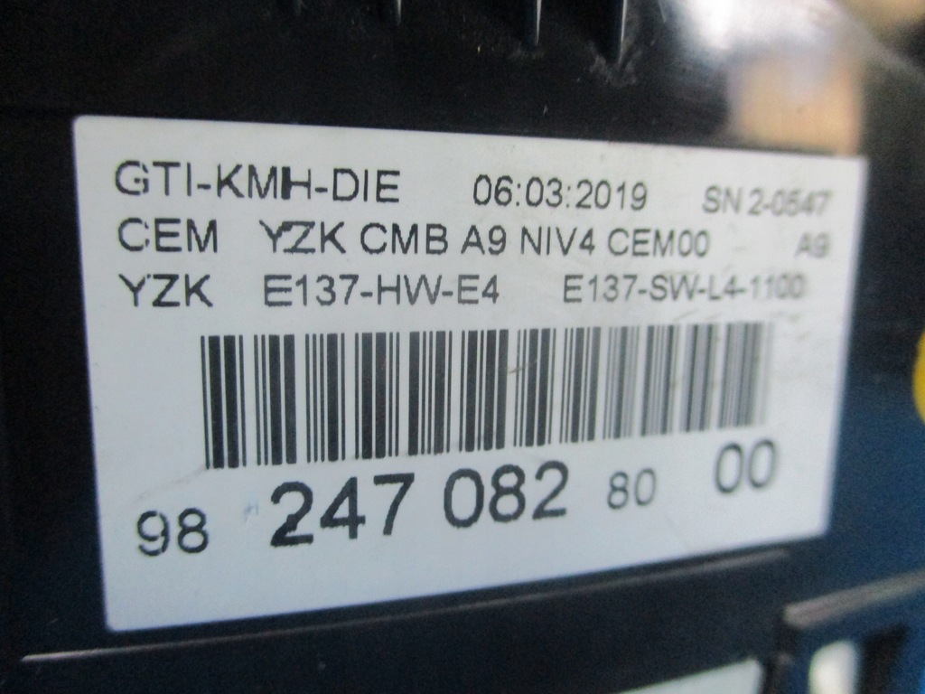 фото №5, Лічильник прилади peugeot 2008 982470828000