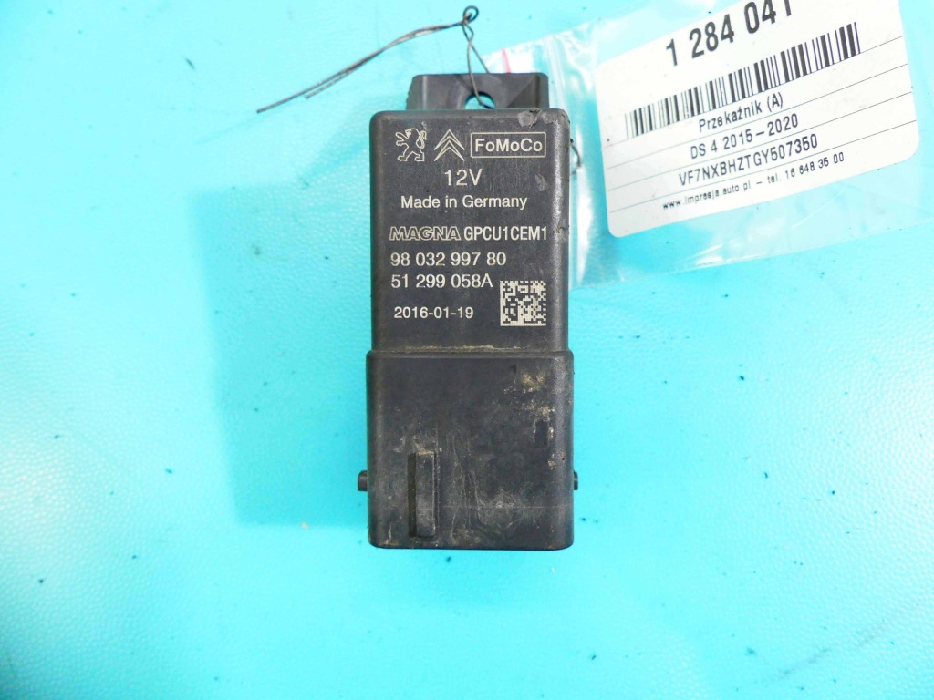 фото №1, Реле свеча накаливания citroen ds4 9803299780