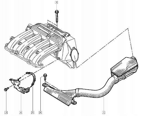 Шланг труба воздуха 1.4 1.6 16v megane 1 scenic Оригинал