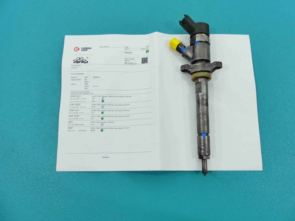 фото №1, Test форсунка peugeot 407 0445110259 1.6 hdi