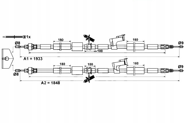фото №1, Ate трос тормоза ручного ford focus ii kuga i 2.