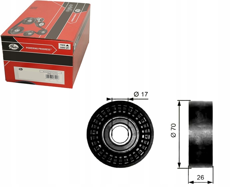 фото №1, Gates t36249 ролик напрямна / напрямна, ремінь клиновий зубчастий