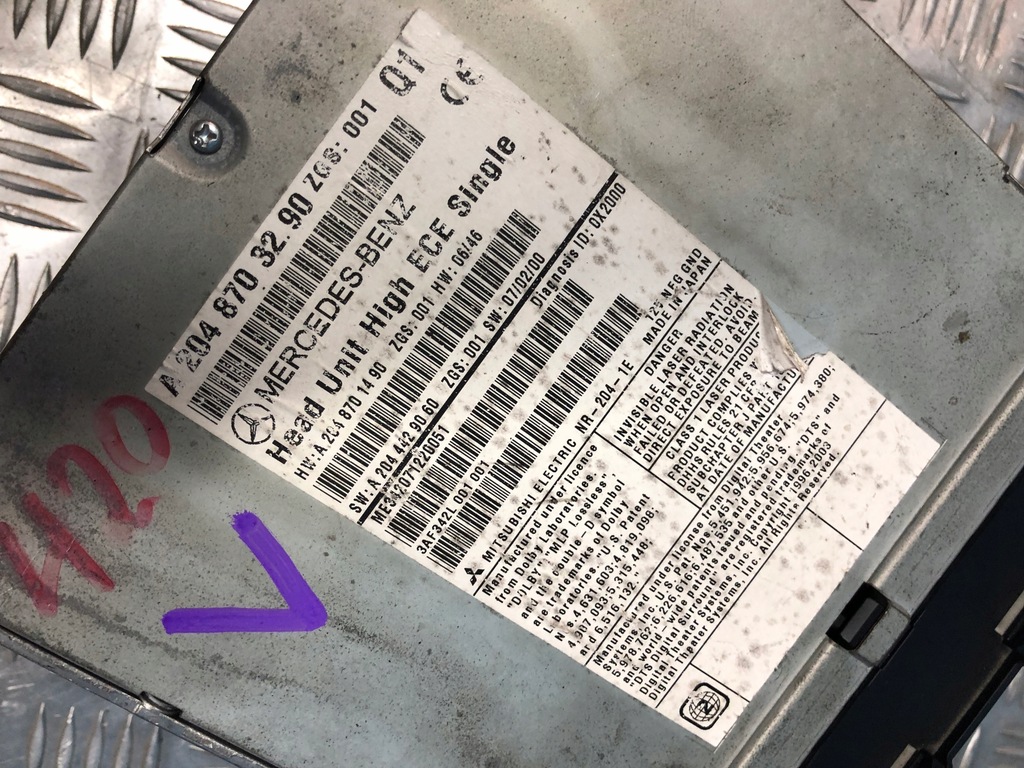 фото №3, Mercedes w204 оригинальные радио a2048703290