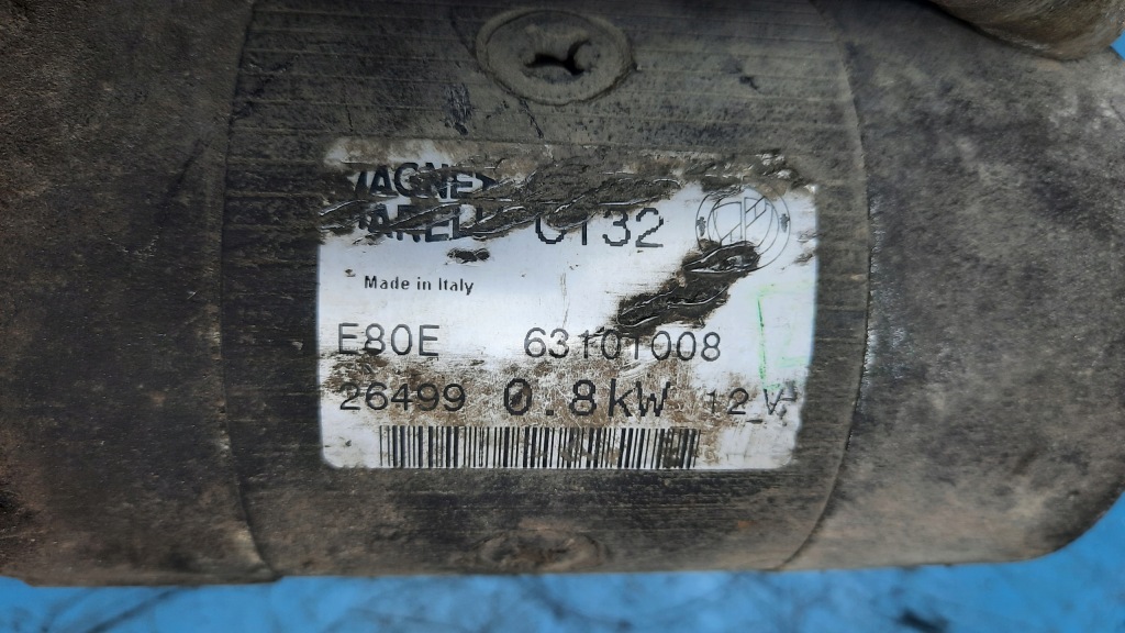 фото №4, Стартер fiat uno i 1.0b c132 e80e 63101008