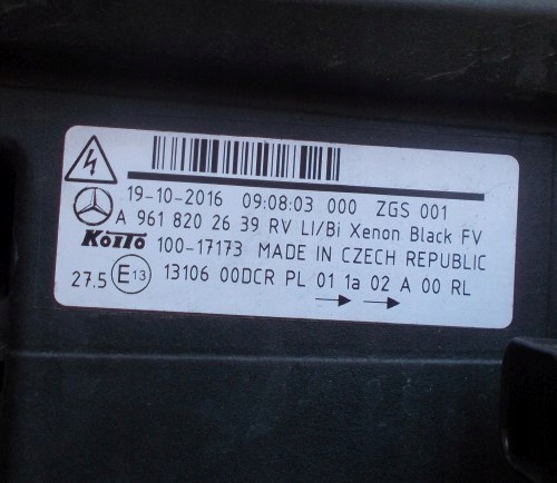фото №15, Mercedes actros bi ксенон ліва передня лампа 9618202639 оригінал