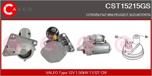 фото №1, Стартер cst15215gs casco citroen c1 pm_, pn_