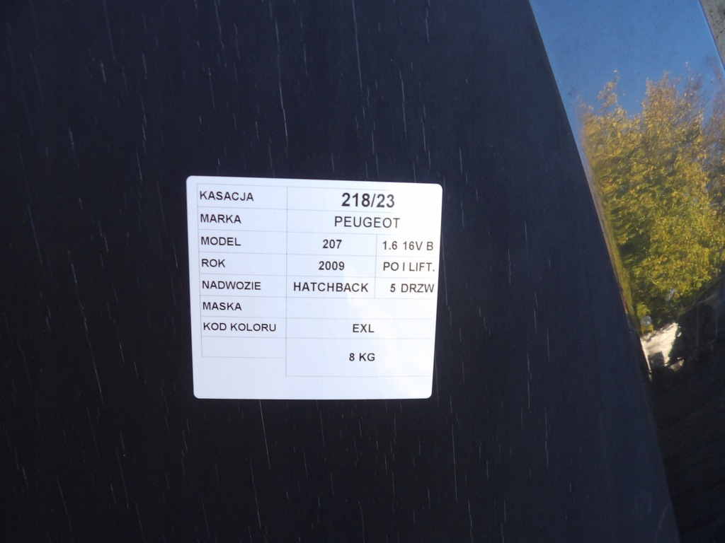 фото №6, Peugeot 207 капот передня lak. exl