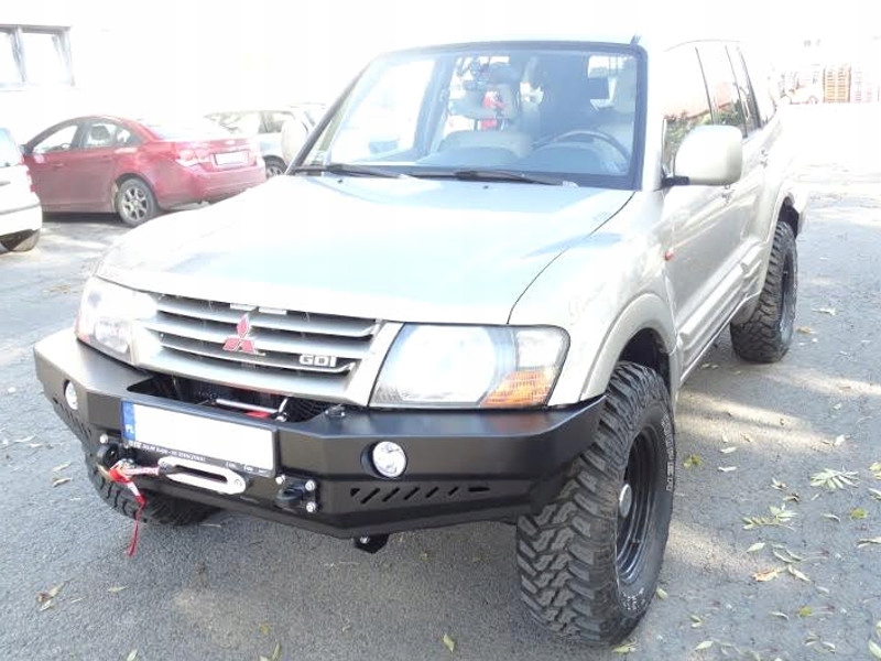 фото №7, Mitsubishi pajero 3 бампер перед сталевий металевий