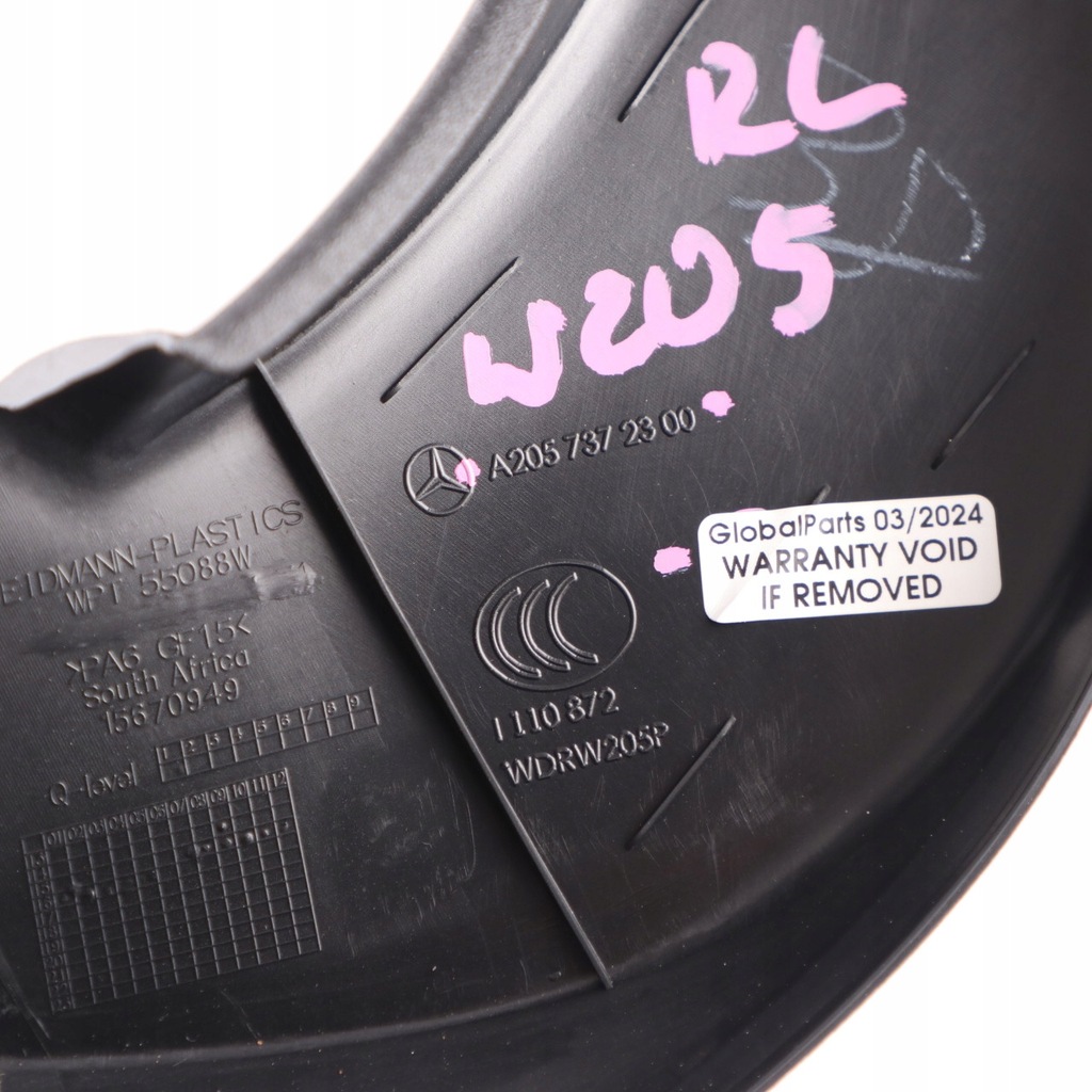 фото №12, Mercedes w205 рамка вікно задні двері ліва захист a2057372300