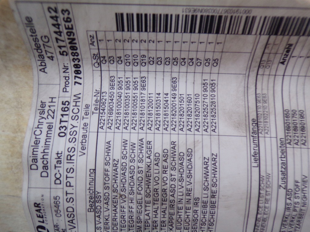 фото №12, Стеля czarna amg mercedes w221 long панорама люк