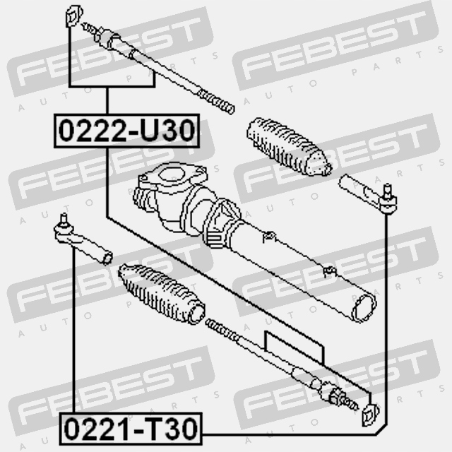 Тяга кермовий febest 0222-u30 Недорого