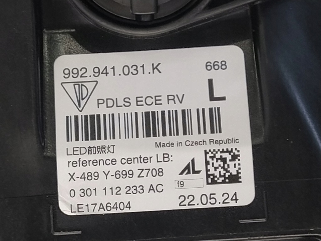 фото №16, Porsche carrera 992 911 лампа фара full led ліва перед przenia nowa