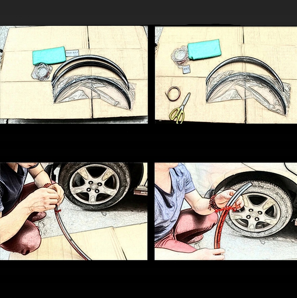 фото №10, 4szt накладка молдинг защитная подкрылок крыльев молдинг молдинг na подкрылок