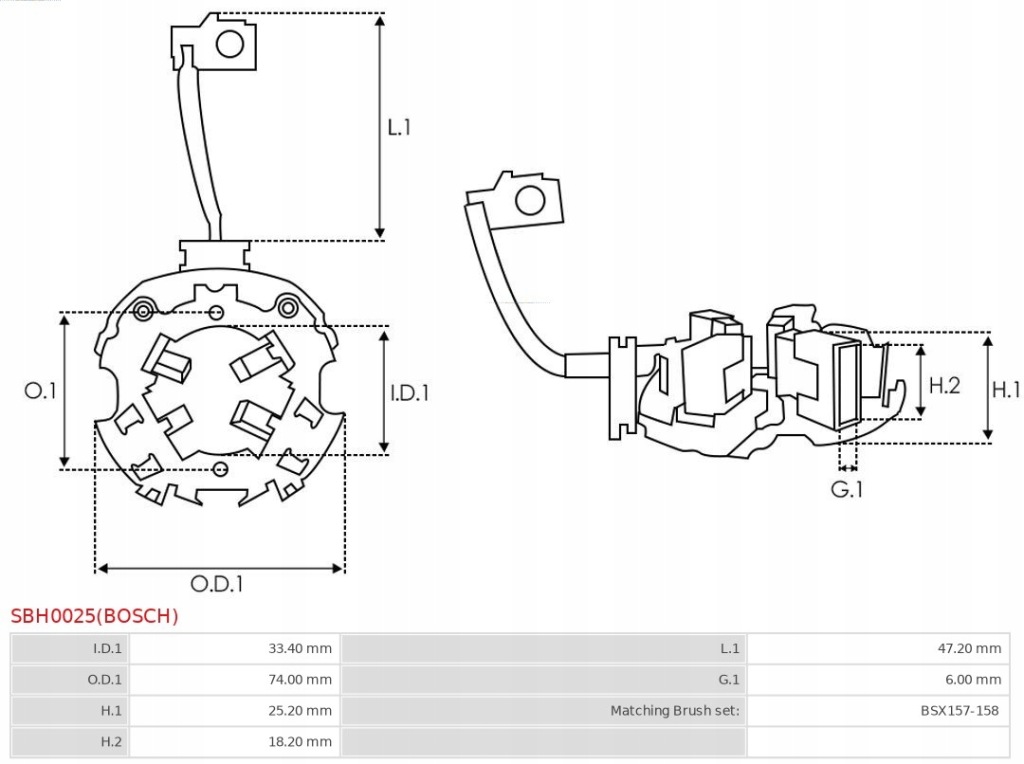 Кронштейн, щітки вуглецевий as-pl sbh0025 bosch Ціна