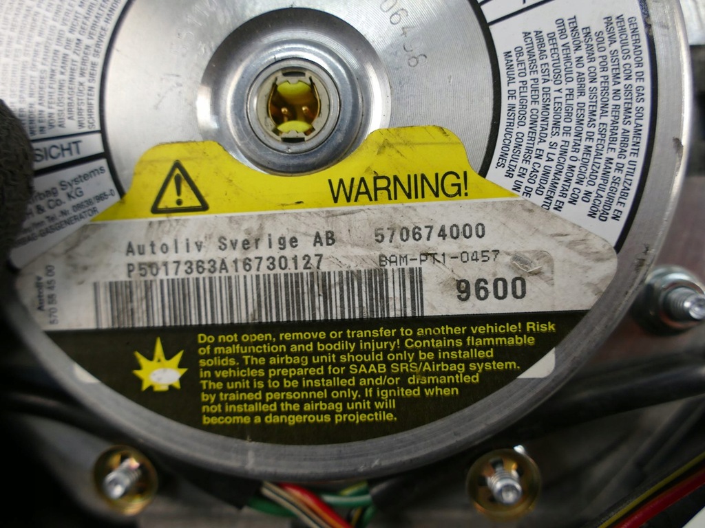фото №9, Saab 95 9-5 подушка воздушная руля подушка безопасности