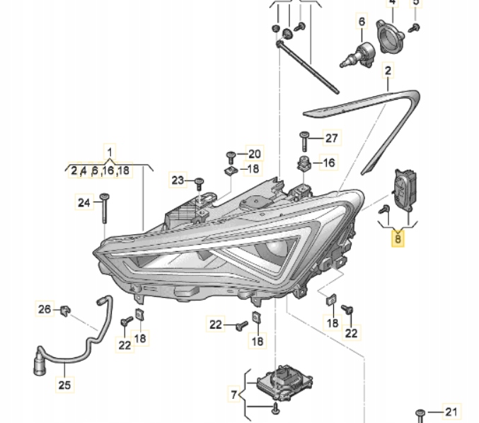 фото №2, Оригинальный номер seat 5fj941475 модуль led drl левый seat leon iv/formentor