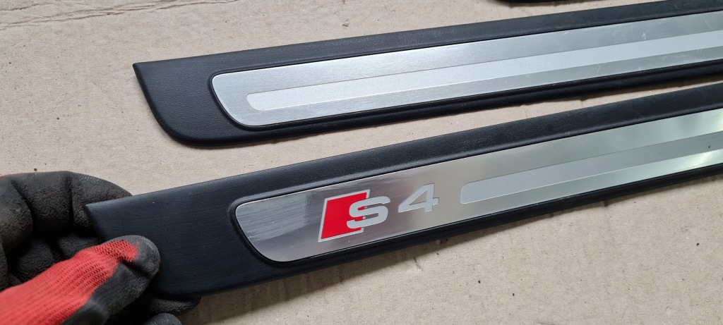 фото №7, S4 b8 lift a4 молдинг накладки пороговые накладки sline 4x перед задняя