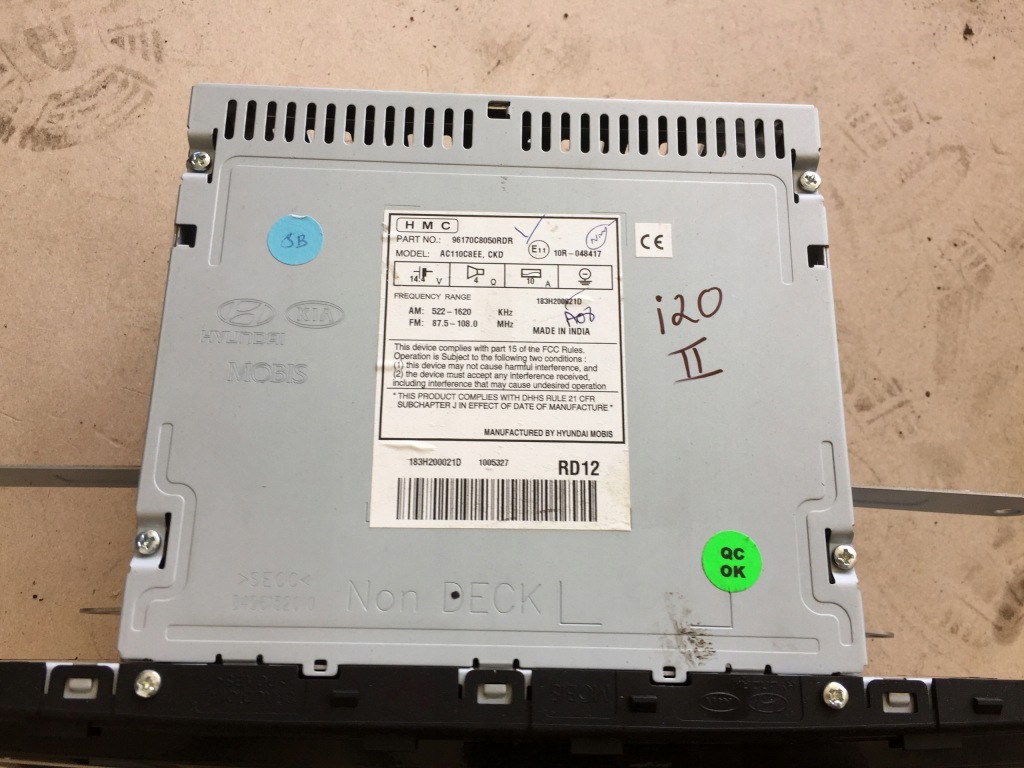 фото №2, Hyundai i20 ii 14- заводський радіо mp3 bluetooth