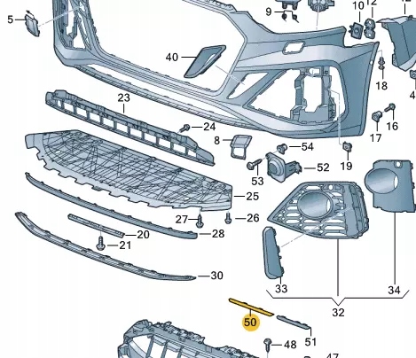 фото №11, Audi rs5 8w6 бампер передний верхний средняя молдинг решетка 8w6807801a