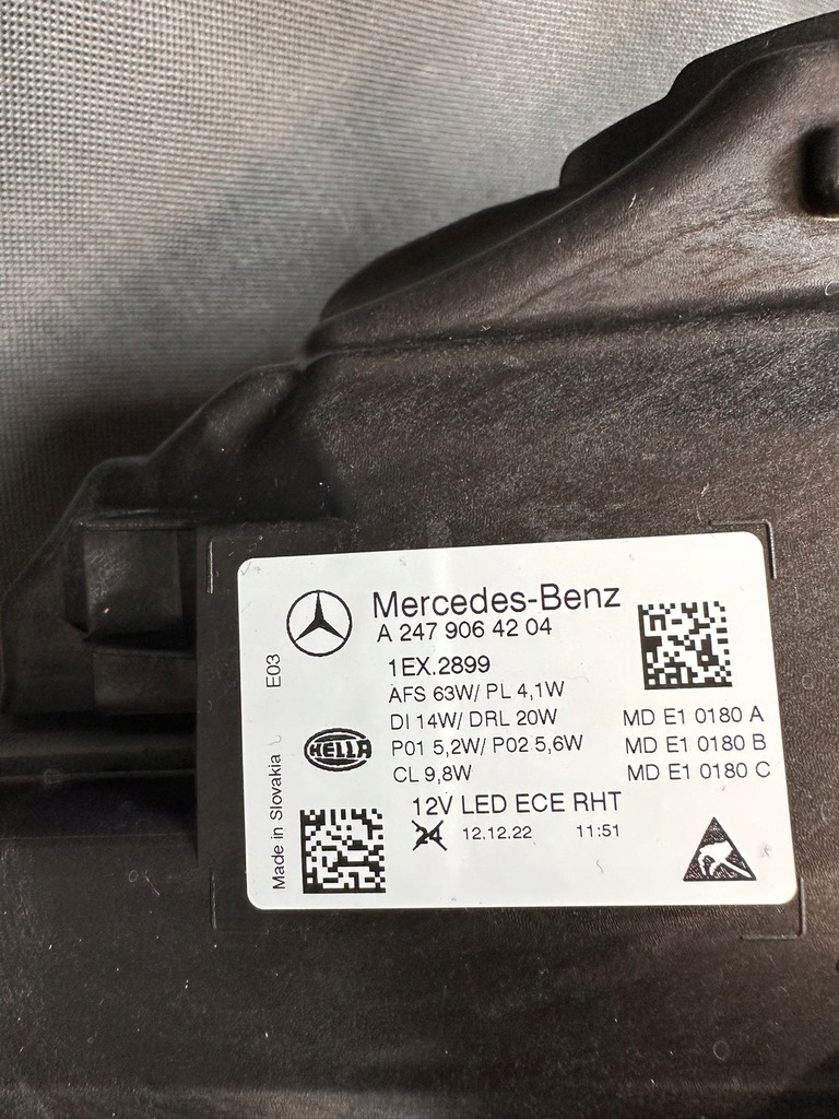 фото №7, Mercedes gla lift h247 247 лампы лампа mulibeam перед передние левая правая