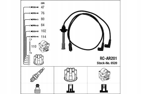 фото №1, Ngk провода зажигания alfa romeo 75 2.5 v6 162.b
