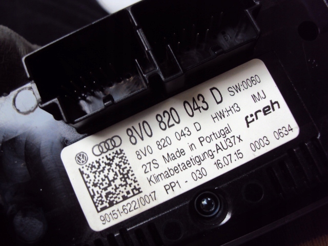 фото №6, Панель кондиционера audi a3 s3 8v 2012-