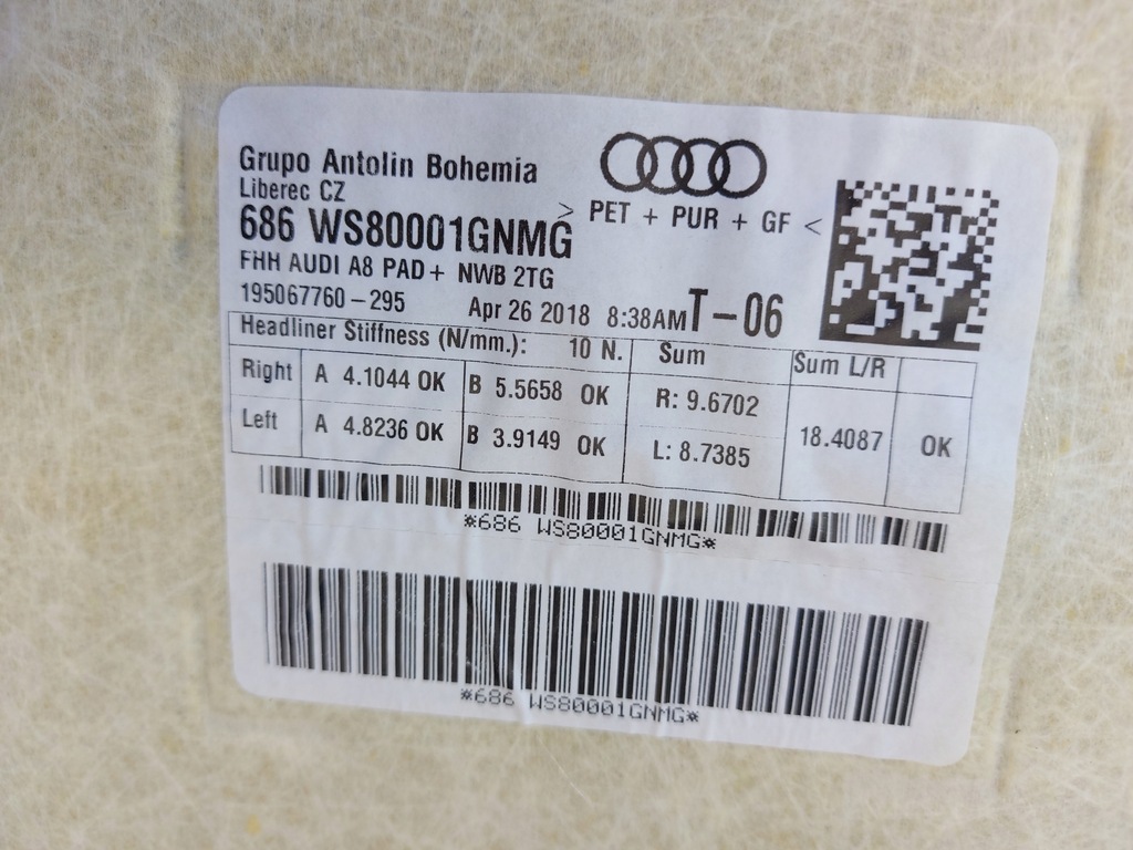 фото №6, Audi a8 d5 4n стеля пластики kpl 4n0867505h