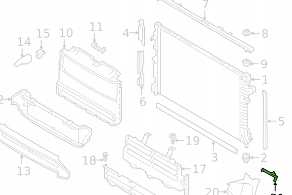 Jaguar e-pace x540 левый наружный держатель радиатора новый оригинальный j9c382 Киев