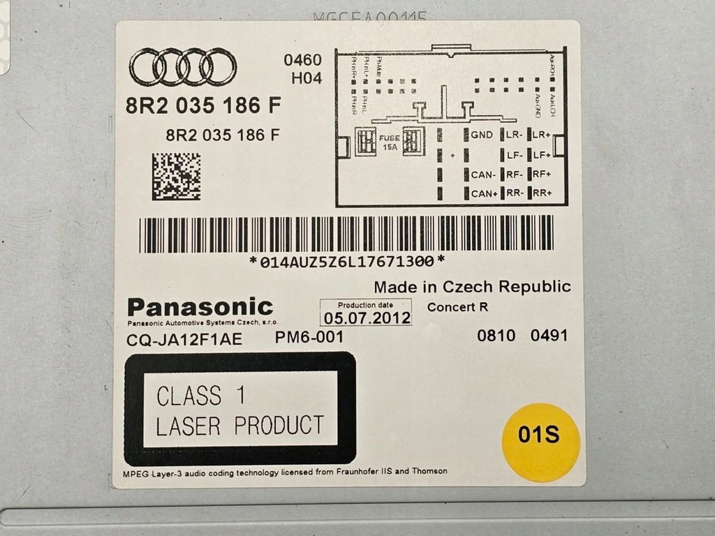 фото №3, Audi a4 b8 cd радио concert 8r2035186f