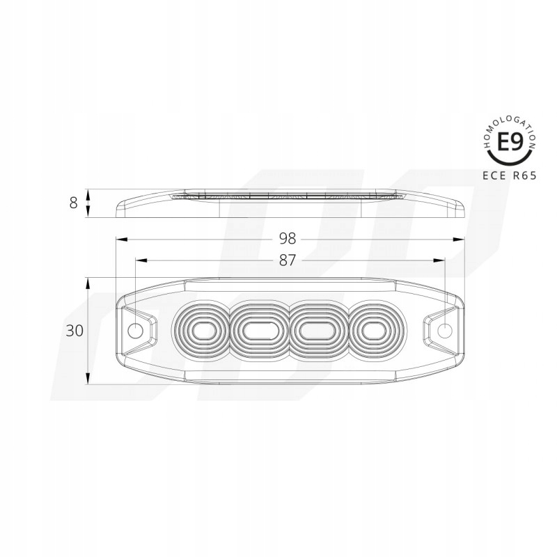фото №5, Лампа попереджувальна błyskowa плоска led 12/24v r65