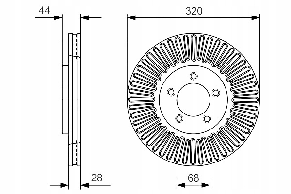 фото №1, Bosch тормозные диски тормозные 2szt. перед nissan x-trail iii renault koleos