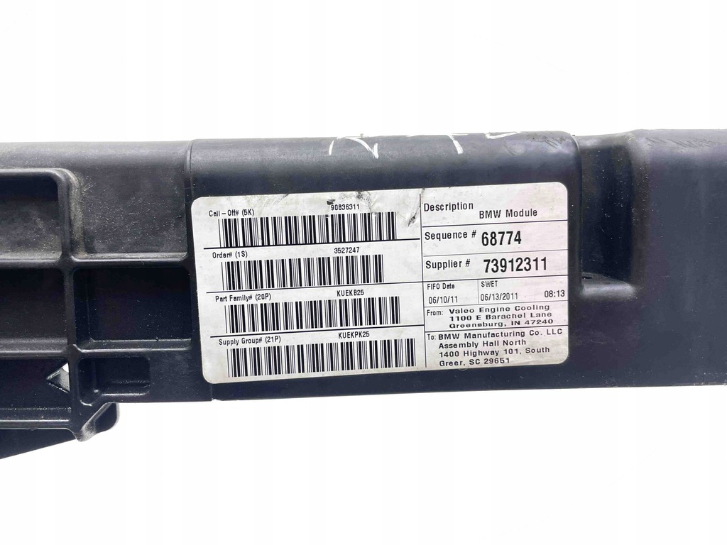 фото №7, Кронштейн радиатора bmw x3 f25 73912311 3.0l бензиновый 190kw 2011