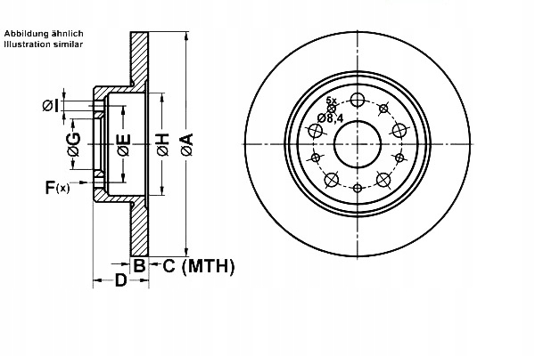 фото №1, Ate тормозные диски тормозные 2szt. задняя l/p alfa romeo 166