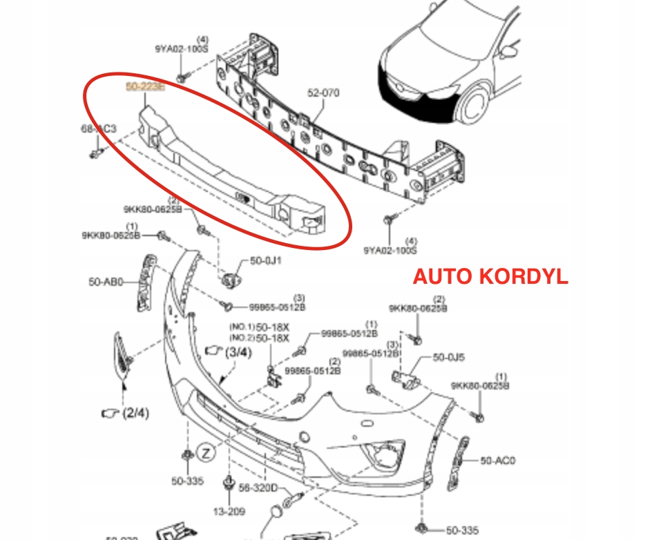 фото №1, Абсорбер, пена, бампер передний cx-5 2012 - 2016