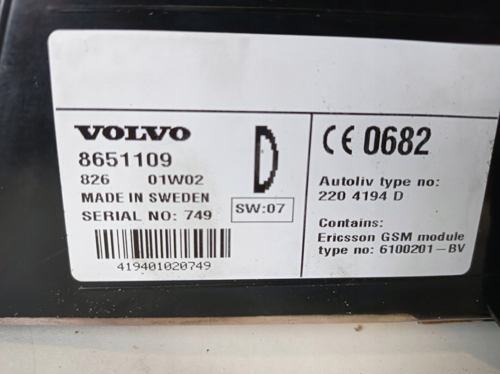 фото №5, Панель радіо телефону volvo s60 8651109