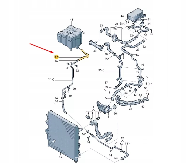 фото №1, Vw touareg 7p mk2 охлаждающая жидкость шланг 7p6121109