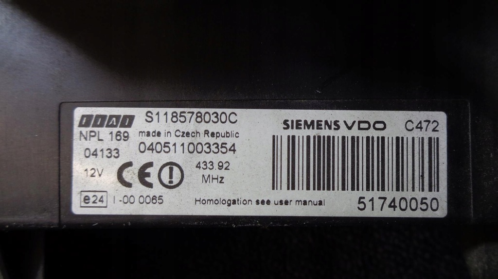 фото №9, Бортовий комп'ютер замок запалювання bsi fiat panda 2 ii 1.2 8v 2003-2012r.