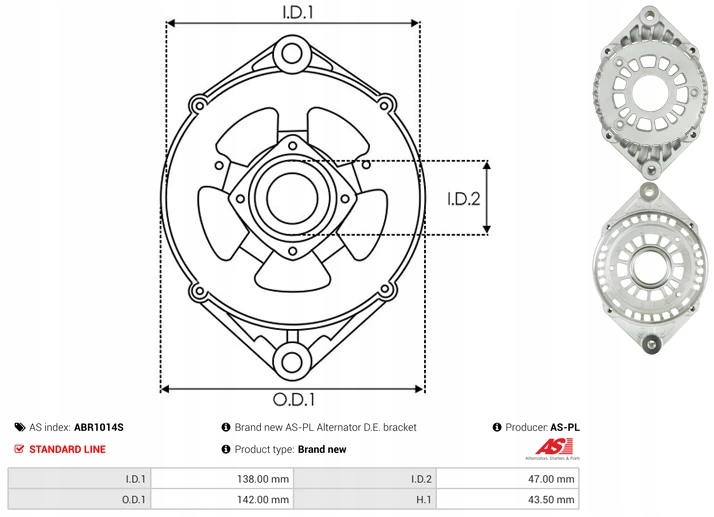 Передние корпус генератора abr1014s delco as-pl Доставка