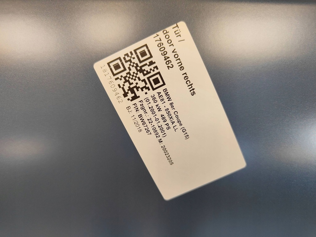 фото №6, Дверь правое bmw 8 g14 g15 m8 f91 f92 цвет p7f frozen barcelona blue