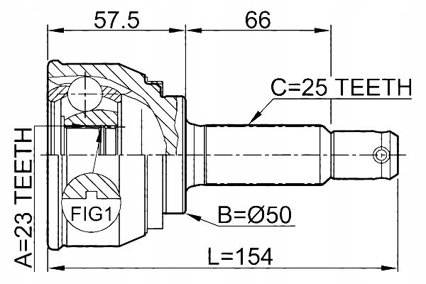 фото №2, Febest шарнір піввісь зовнішній mitsubishi galant e30
