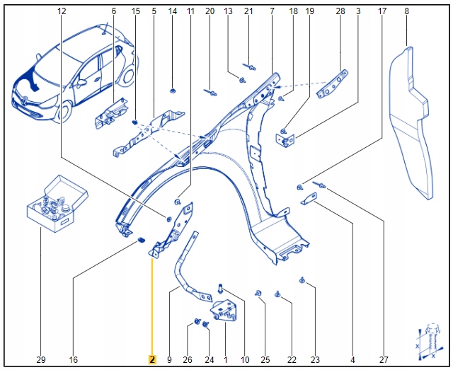 фото №5, Правый кронштейн кронштейн крыла renault clio iv