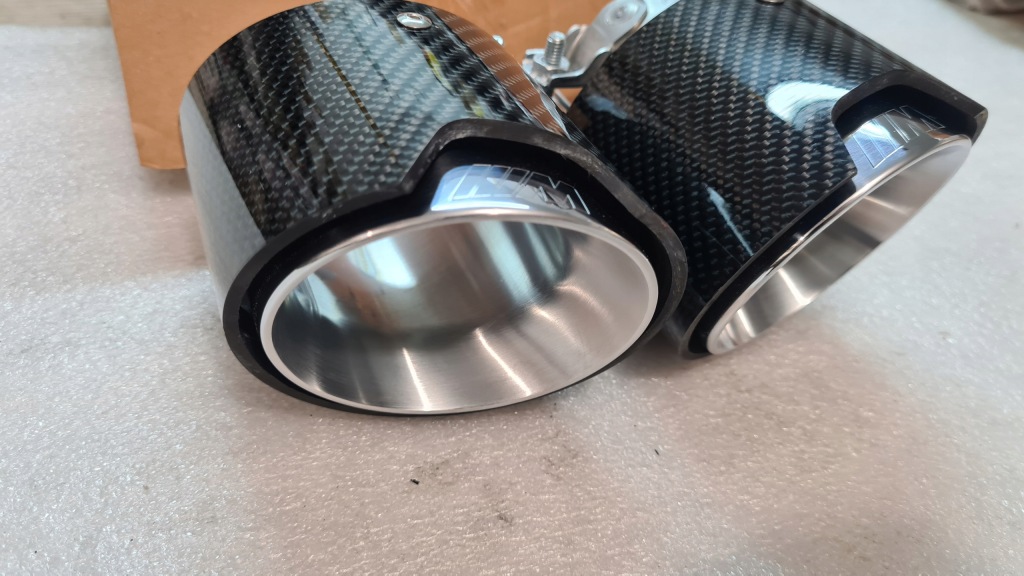 фото №11, Наконечник защита выхлоп bmw 1 2 3 4 f30 f32 карбон оригинал комплект 2szt