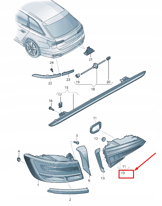 фото №10, Audi a6 c8 rear left сторона задні двері задній ліхтар 4k5945093c