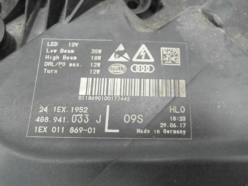 фото №12, Лампа передняя перед левая audi a7 s7 lift full led 4g8941033j nr99