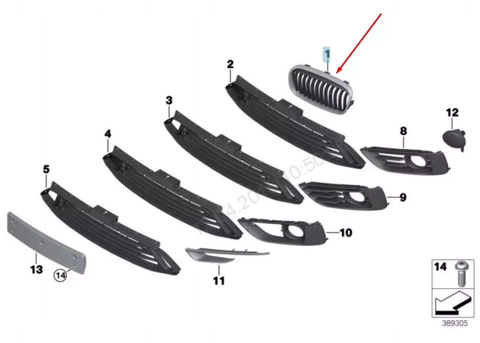 фото №14, Bmw 2 f45 передняя радиатора правая решетка роскошная 51137379610 7379610 oem