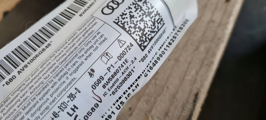 фото №11, S4 b9 8w a4 шторка безопасности воздушная подушка безопасности левая sedan org 8w5880741e