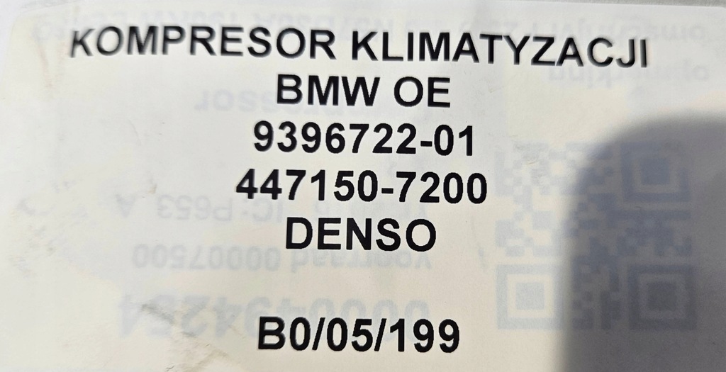 фото №9, Компрессор кондиционера bmw оригинальный номер 9396722-01