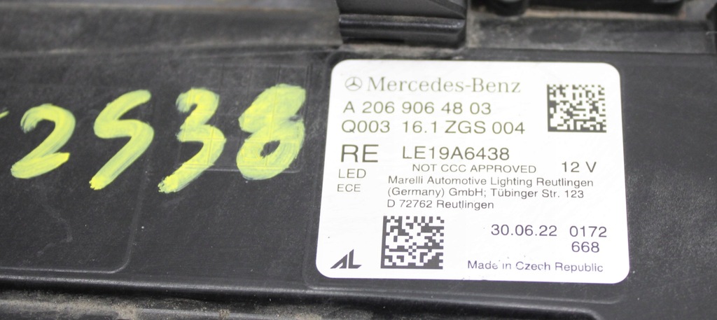 фото №14, Mercedes c klasa w206 лампа правая перед передняя digital eu org a2069064803